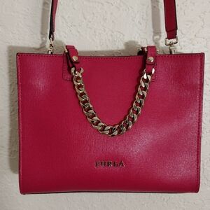 Furla Maggie Scarlett Pink Leather Crossbody Bag